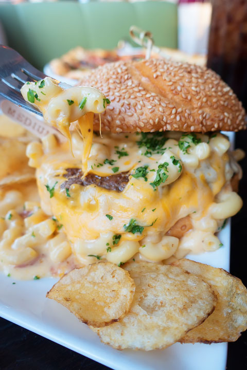 Image of Liberty Market's Mac n Cheese Burger