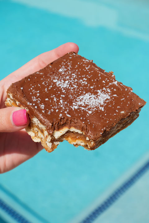 Image of a Giant Chocolate Saltine Cracker Toffee Bar