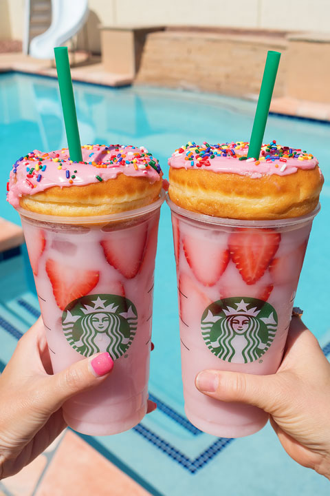 Image of Pink Drinks and Doughnuts by the Pool