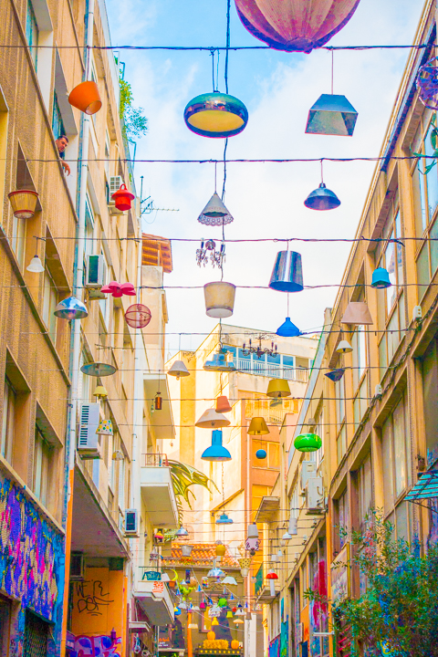 Lantern Street in Athens Greece