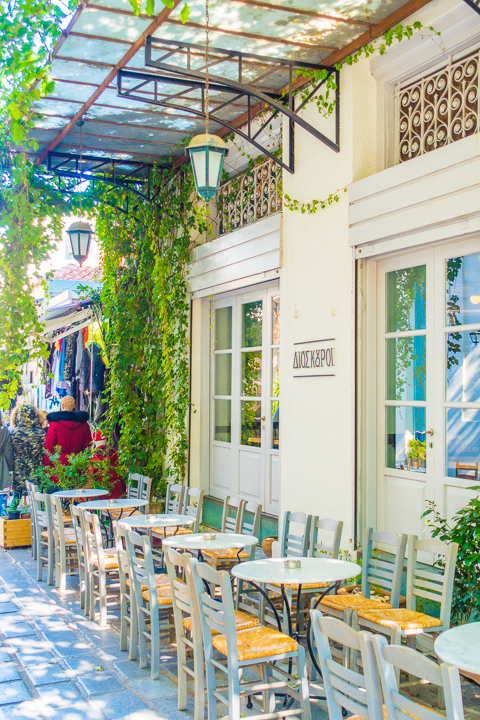 Restaurant in Monastiraki neighborhood in Athens Greece