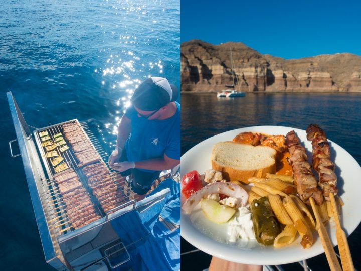 Image of Lunch on the Water in Santorini, Greece