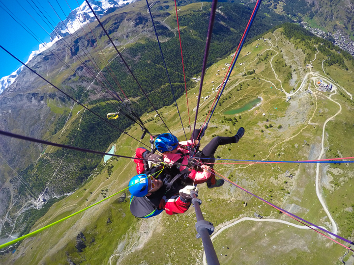 The most amazing, once-in-a-lifetime experience!! Go paragliding with the most breathtaking, jaw-dropping views EVER with the Matterhorn in the background!!! If you are ever anywhere near Switzerland you HAVE to put paragliding in Zermatt on your bucket list!!!! If you mention "Kevin & Amanda" at FlyZermatt.com you'll get a free T-shirt!! They're super cute too!