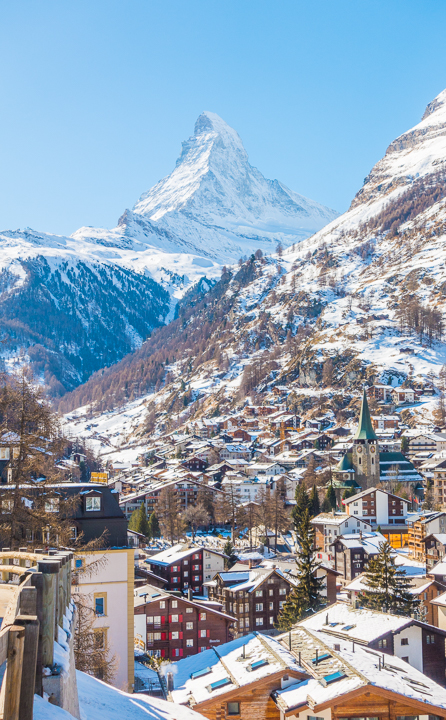 Ultimate Winter Wonderland -- Best skiing in the Swiss Alps!! Ski with a view of the Matterhorn in Zermatt, Switzerland