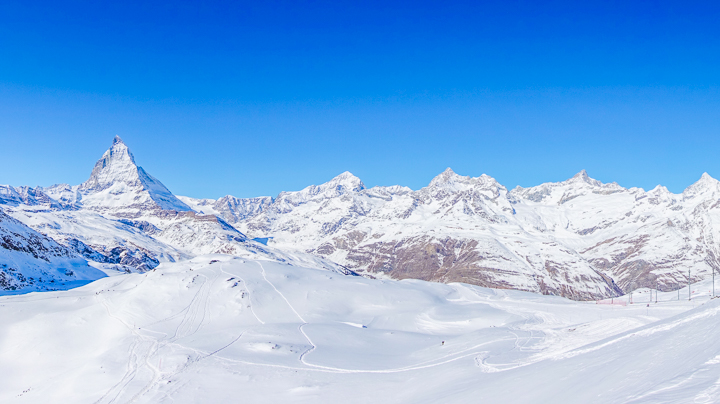 Ultimate Winter Wonderland -- Best skiing in the Swiss Alps!! Ski with a view of the Matterhorn in Zermatt, Switzerland