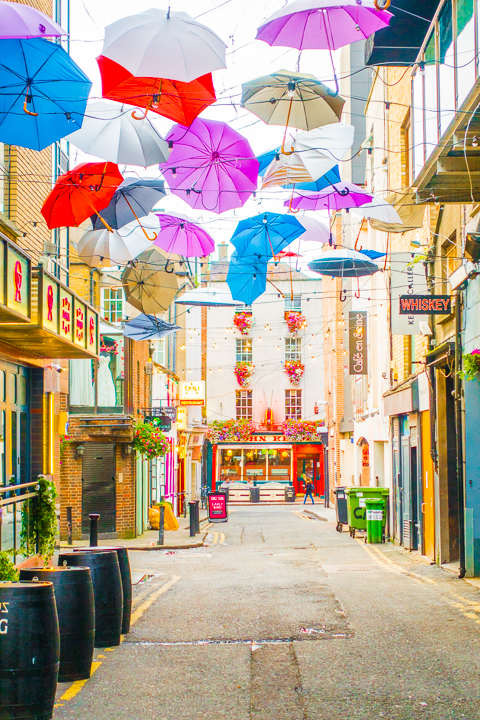 Umbrella Street in Dublin