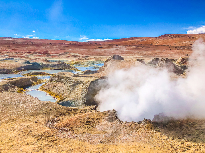 Salt Flats Bolivia — Hot geyser at Sol de Mañana near Salar De Uyuni