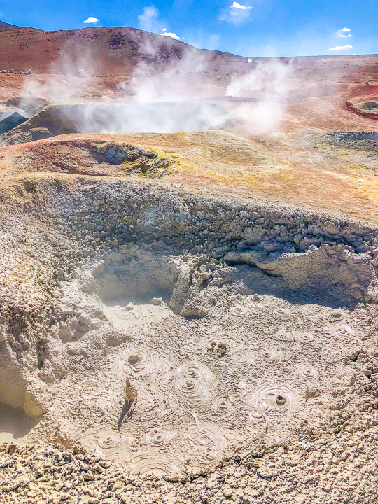 Salt Flats Bolivia — Mud pit at Sol de Mañana near Salar De Uyuni