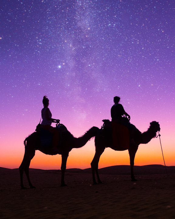 Morocco Bucket List: Spend a Night in the Sahara Desert!!! Take a sunset camel ride to a luxury camp deep in the dunes for the ultimate Sahara Desert experience.