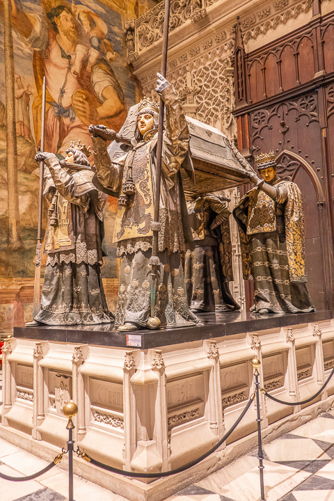 Christopher Columbus Tomb at Seville Cathedral in Seville Spain