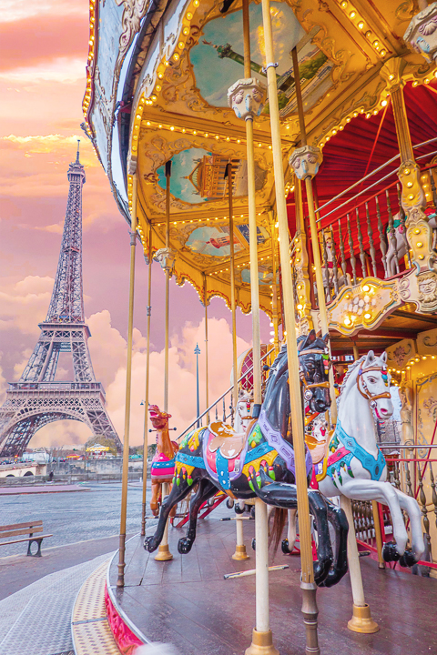 Sunset at the Eiffel Tower with carousel — The BEST Things To Do In Paris If You Only Have One Day!!