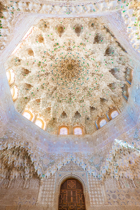 Ceiling at the Alhambra in Granada Spain