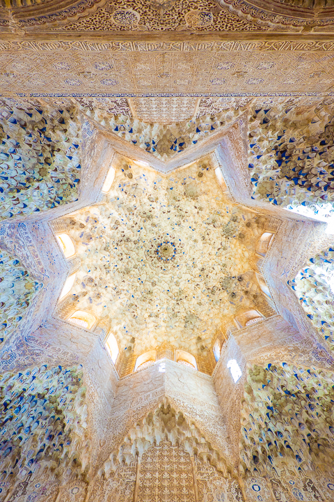 Ceiling at the Alhambra in Granada Spain