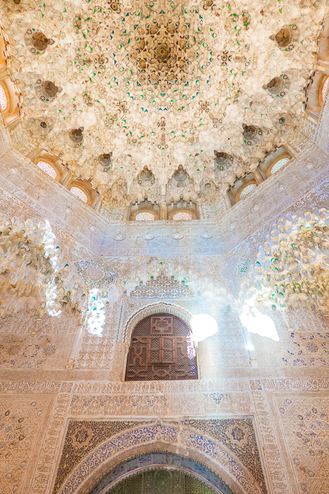 Ceiling at the Alhambra in Granada Spain