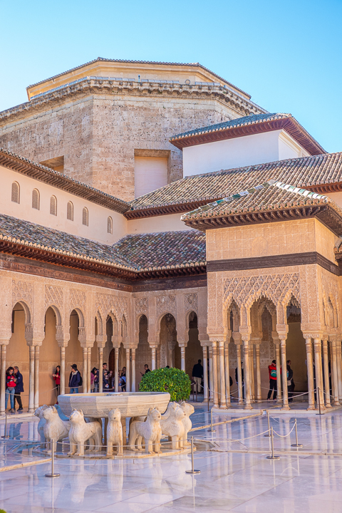 Inside the Nasrid Palaces at the Alhambra in Granada Spain