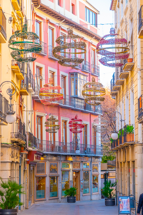 Christmas decorations in Granada Spain