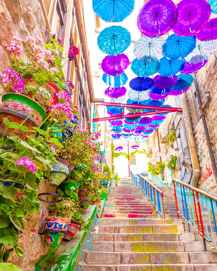 Umbrella Street in Amman Jordan