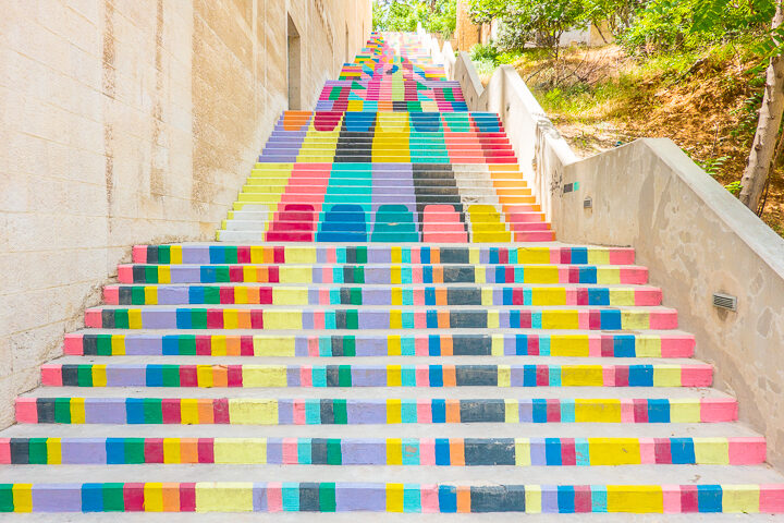 Rainbow Stairs in Amman Jordan