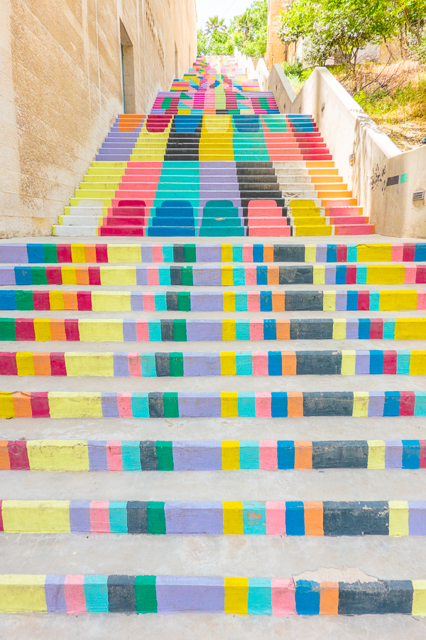 Rainbow Stairs in Amman Jordan