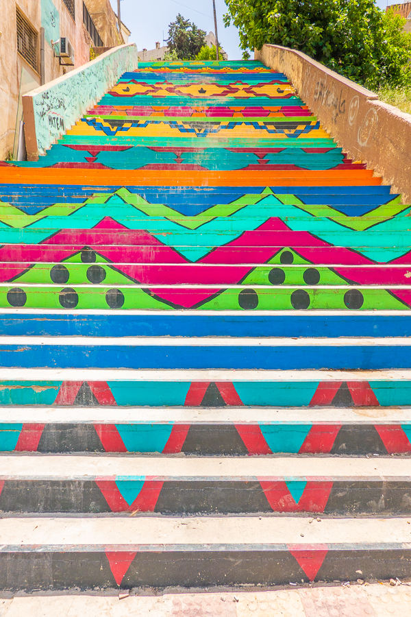 Rainbow Stairs in Amman Jordan