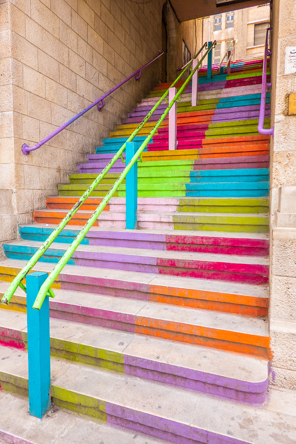 Rainbow Stairs in Amman Jordan