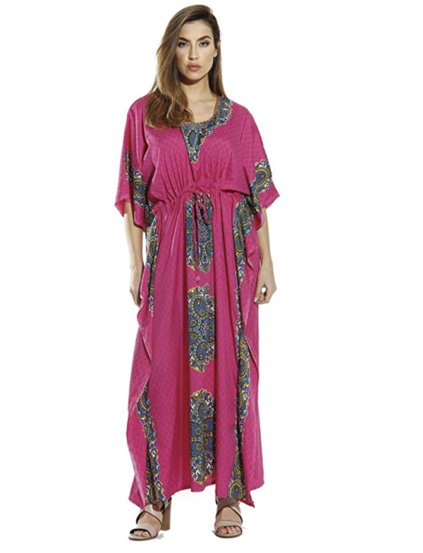 Riviera Sun Maxi Length Cinch Waist Caftan Kaftans