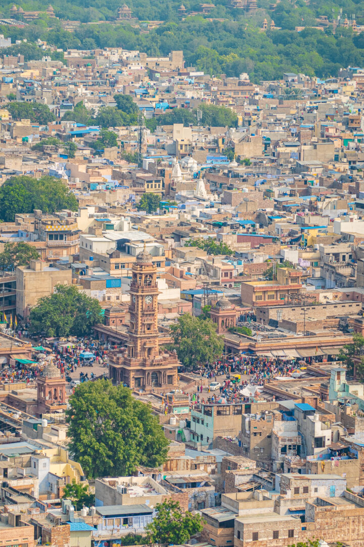 View of the clock tower and Sardar Market