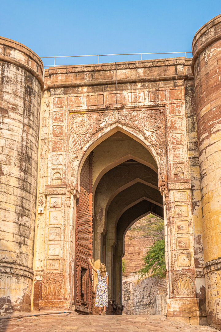 View of gate to Mehrangarh Fort