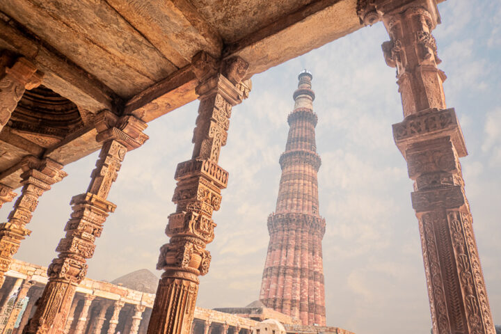 Columns at Qutub Minar in New Delhi