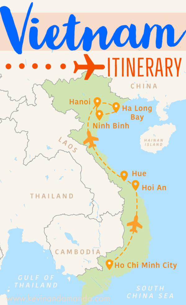 vietnam map with tourist attractions