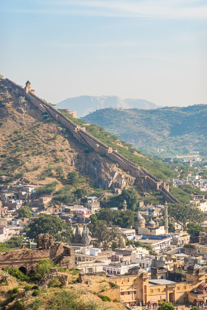 22 mile long wall surrounding Jaipur.