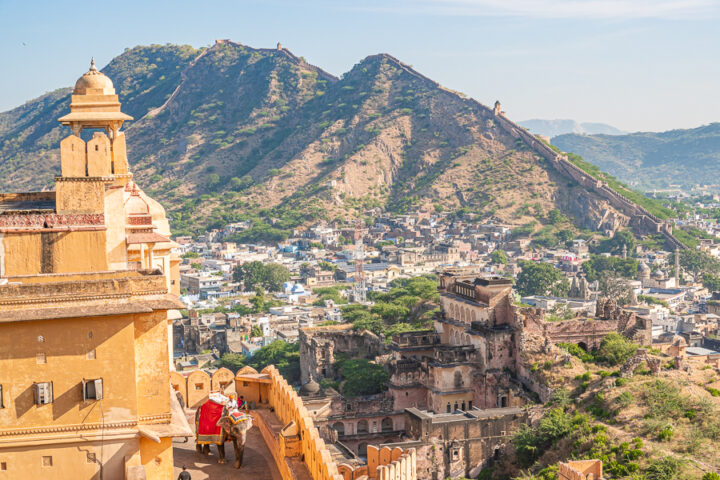 A view of Jaipur from the Amber Palace.