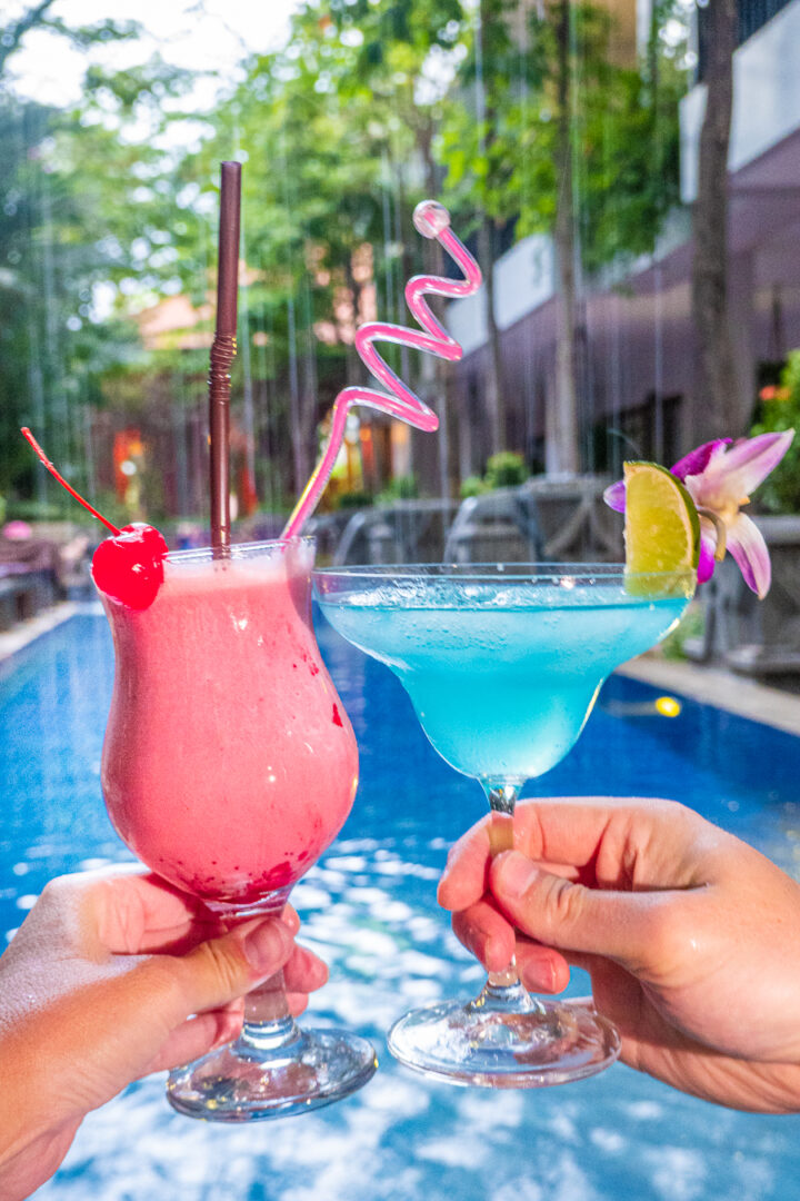 Poolside drinks at Golden Temple Retreat Siem Reap Hotels