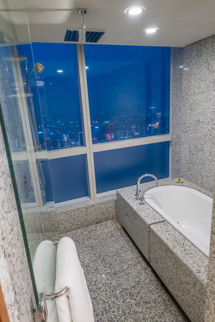 Shower with a view at Afternoon Tea at InterContinental Hanoi Landmark72