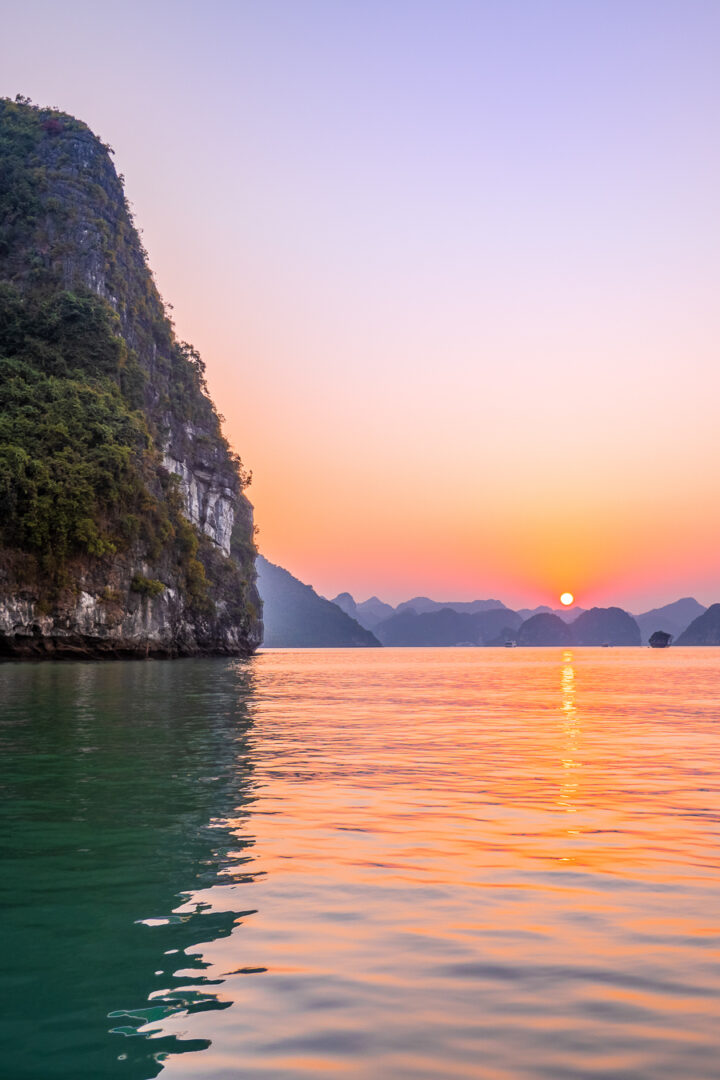 Sunset in Ha Long Bay