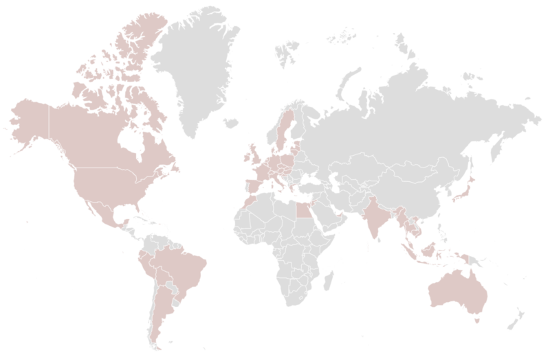 Pink and Gray World Travel Map