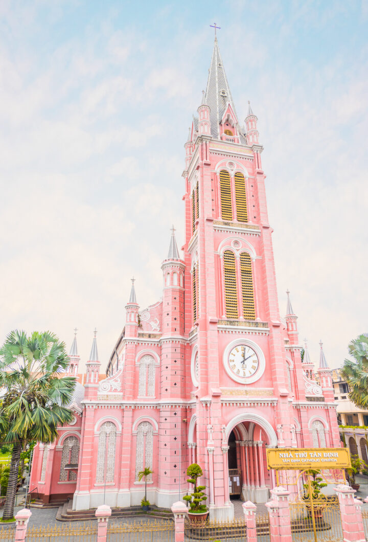 The Pink Church of Ho Chi MInh | visiting ho chi minh traveling to vietnam