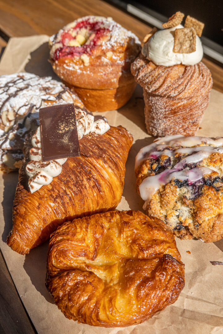 assortment of croissants and pastries