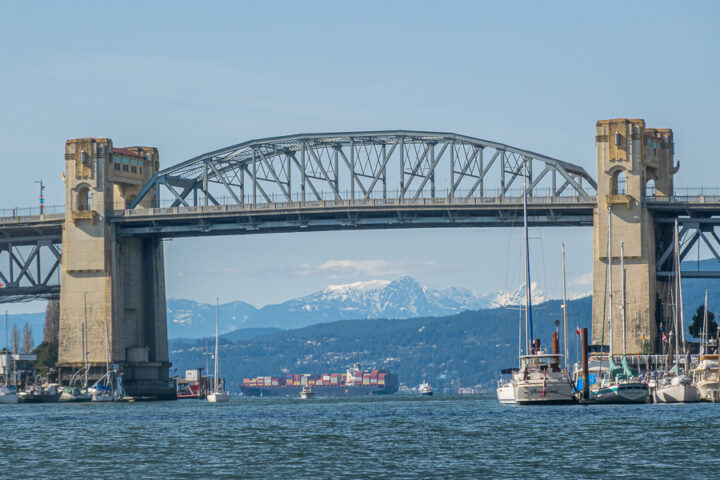 Granville Bridge with mountains in background