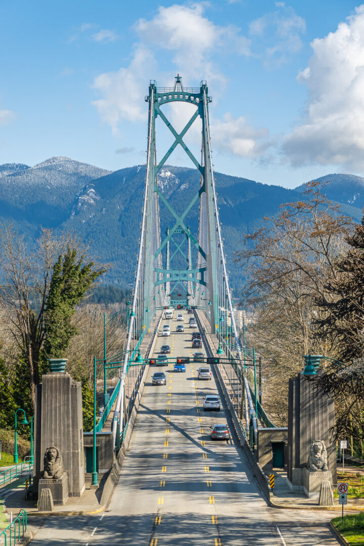 Straight on View of Lions Gate Bridge