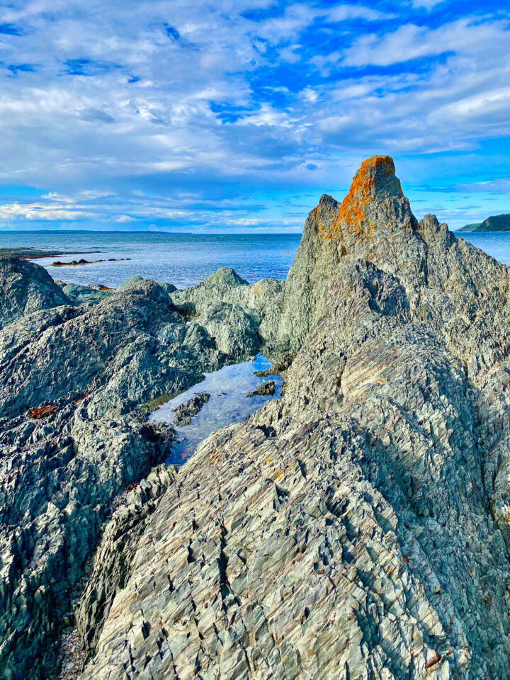 rock formations on the beach at Bic National Park in Gaspesie