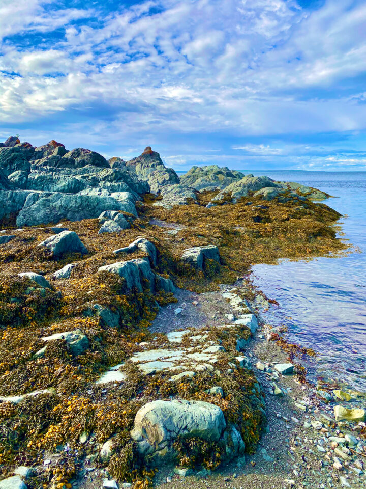 rock formations on the beach at Bic National Park in Gaspesie