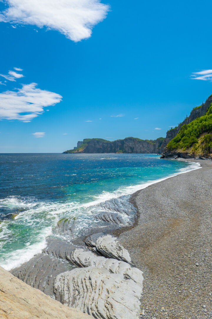 Beach at Cap Bon Ami in Forillon National Park in Gaspesie