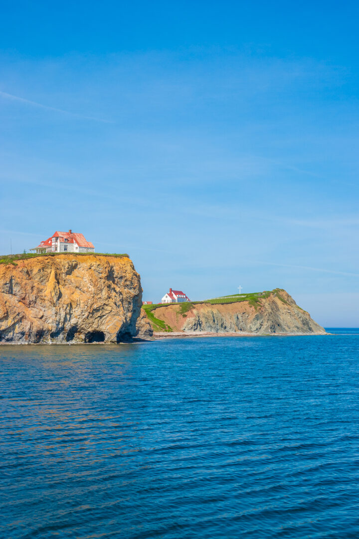 houses on the cliffs in Perce, Quebec