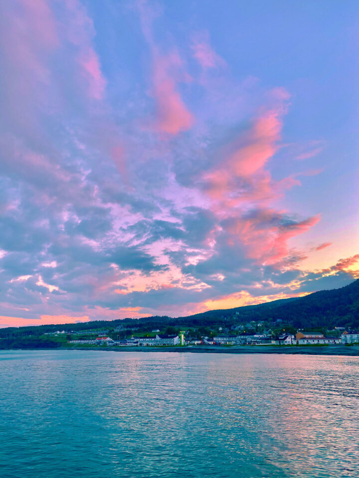 sunset on the beach in Percé, Quebec