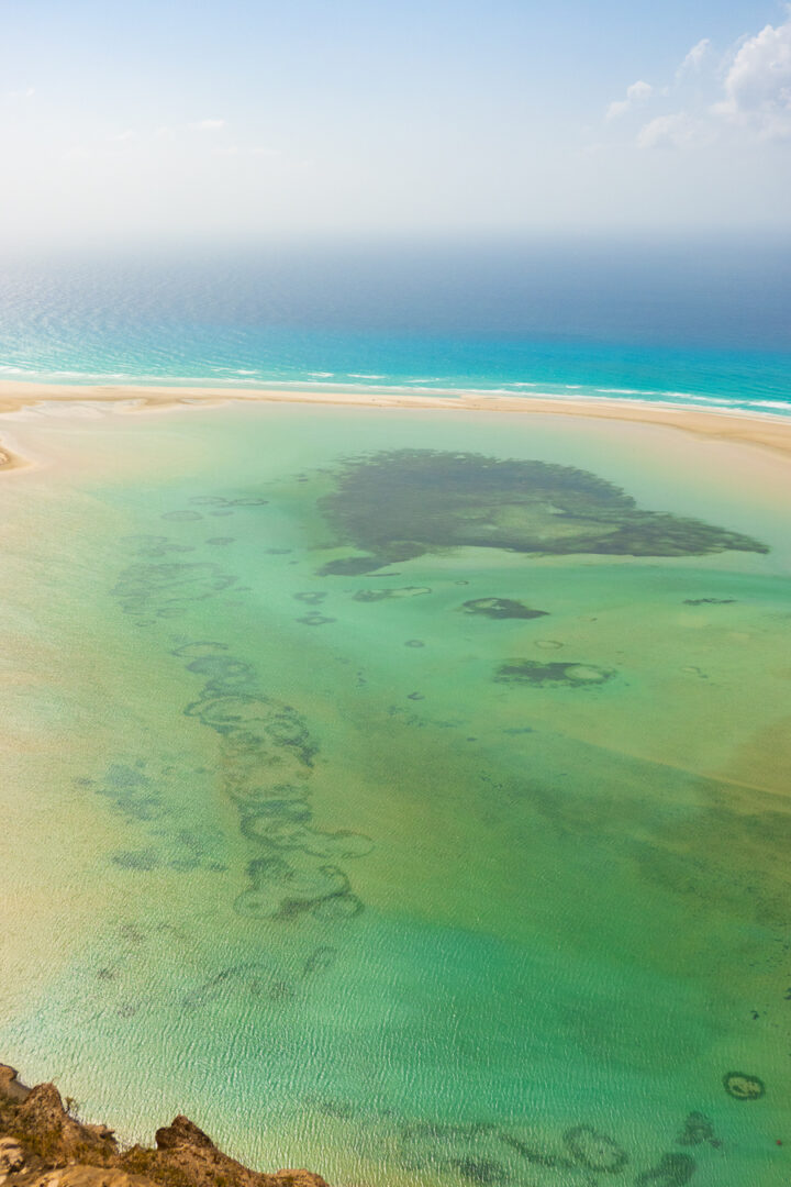 colorful turquoise blue Detwah Lagoon on Socotra Island