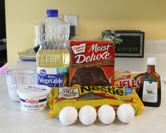 Ingredients for the BEST Chocolate Cake Recipe Ever