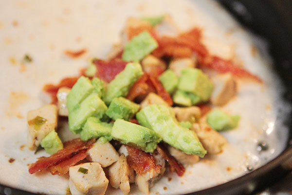 Cheesy Chicken, Bacon, & Avocado Quesadillas