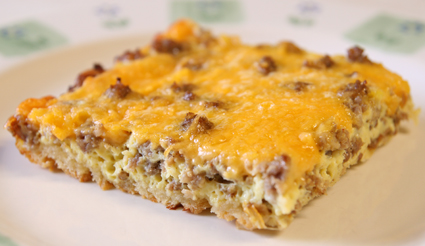 Breakfast Casserole. Our favorite breakfast for dinner! You can also make ahead and pop into the oven in the morning.